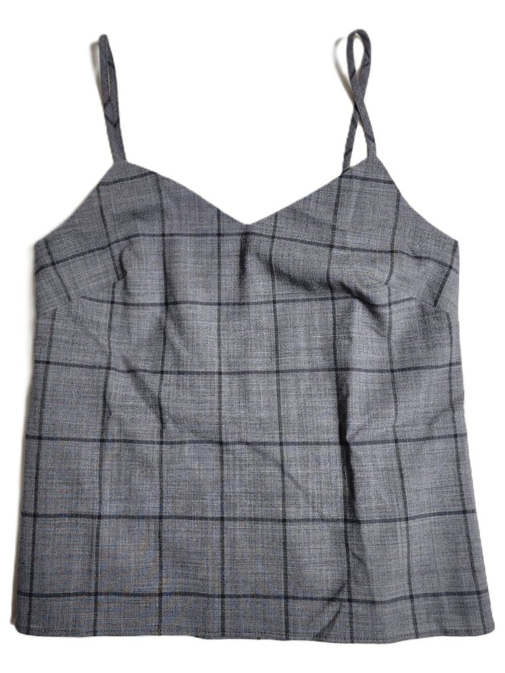 NWOT Banana Republic Womens Gray Wool Plaid Tailored Camisole SzXXS